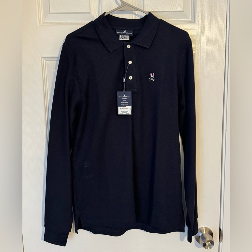 Psycho Bunny Men’s Long Sleeved Classic Polo Brand New With Tags